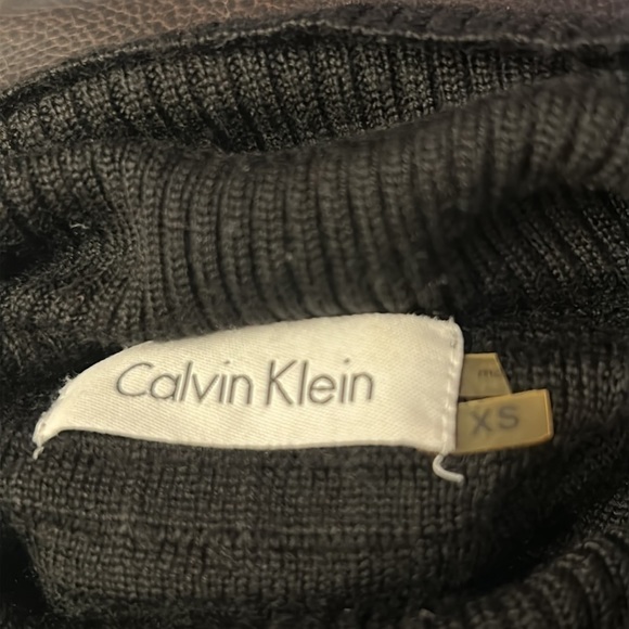 CALVIN Klein Midi Ribbed Turtleneck Dress. In EUC Size Small in Black. - Picture 7 of 8